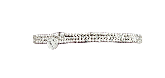 3 Row Faceted Bead Elastic Bracelet