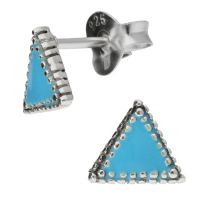 Turquoise Triangle Stud Earrings