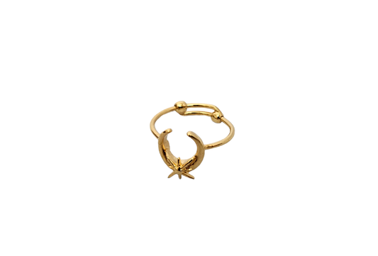 Moon-Star Adjustable Ring