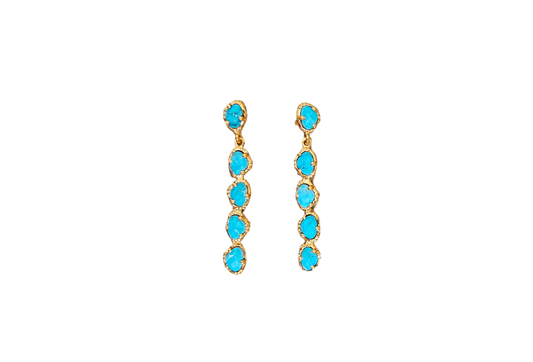 5 Stone Pendant Earrings