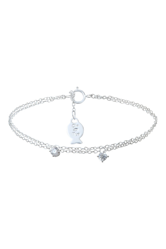 Double Row Silver Bracelet - Intemporelles Collection
