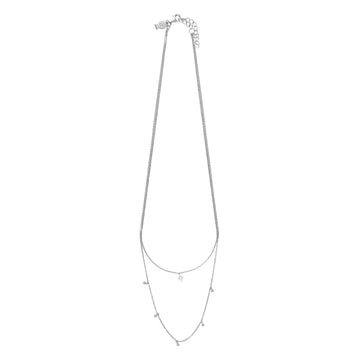 Double Row Silver Necklace - Mimi Collection