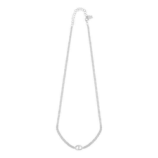 Double Row Silver Necklace - Mailles Collection