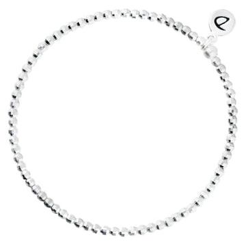 Faceted Silver Beads Elastic Bracelet