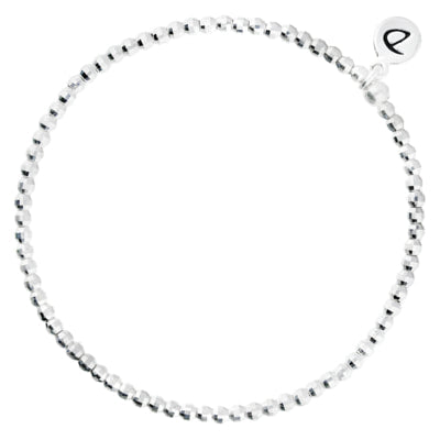 Faceted Silver Beads Elastic Bracelet