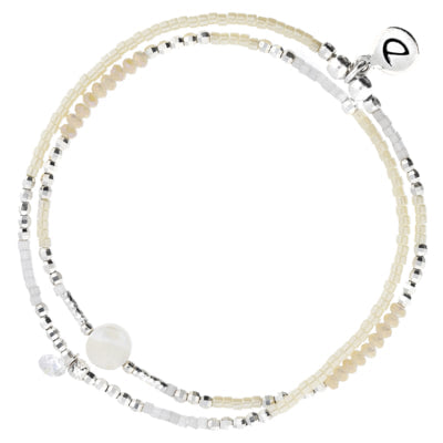 2 Row Spring Ivory Oxide Elastic Bracelet