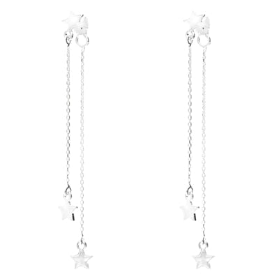 Double Chain Star Pendant Earrings