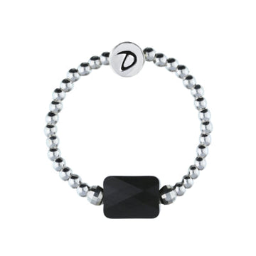 Black Rectangle Elastic Ring