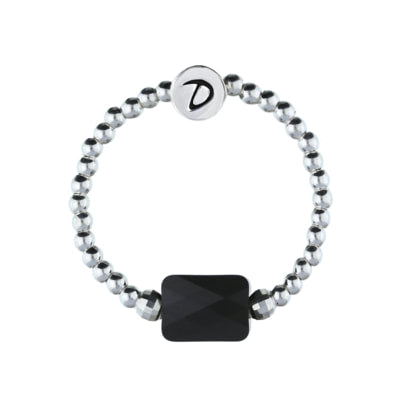 Black Rectangle Elastic Ring